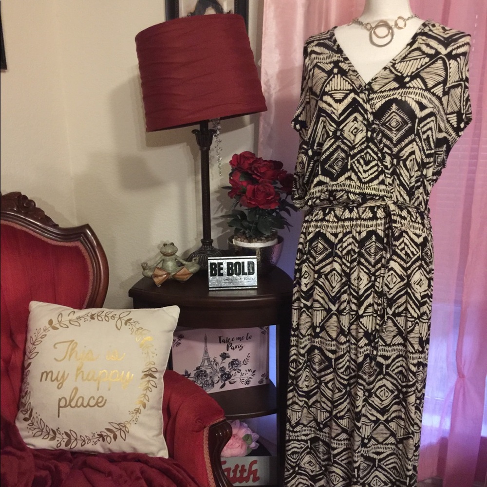 Tribal Print Maxi Dress